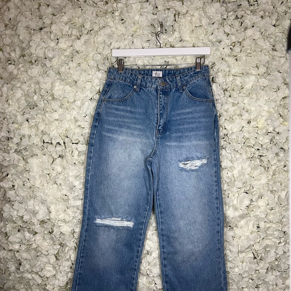 Oh Polly Blue High Rise Distressed Jeans